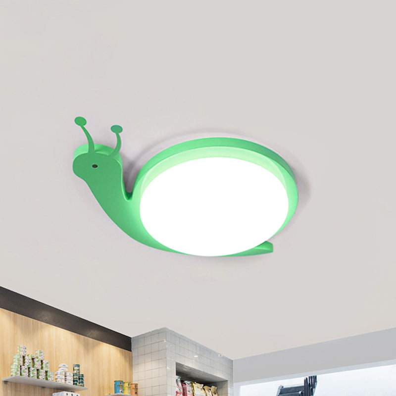 Snail-Shaped Cartoon Ceiling Light for Baby Bedroom - Acrylic and Metal Fixture
