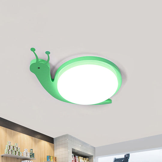 Snail-Shaped Cartoon Ceiling Light for Baby Bedroom - Acrylic and Metal Fixture