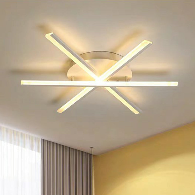 Modern Acrylic Radial Semi Flush LED Ceiling Light for Living Room