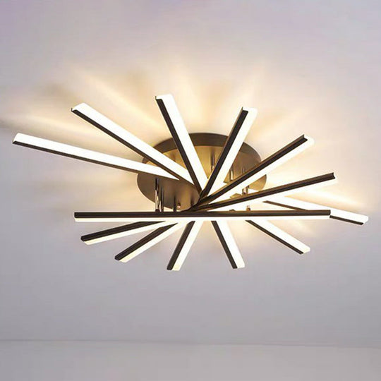 Modern Acrylic Radial Semi Flush LED Ceiling Light for Living Room