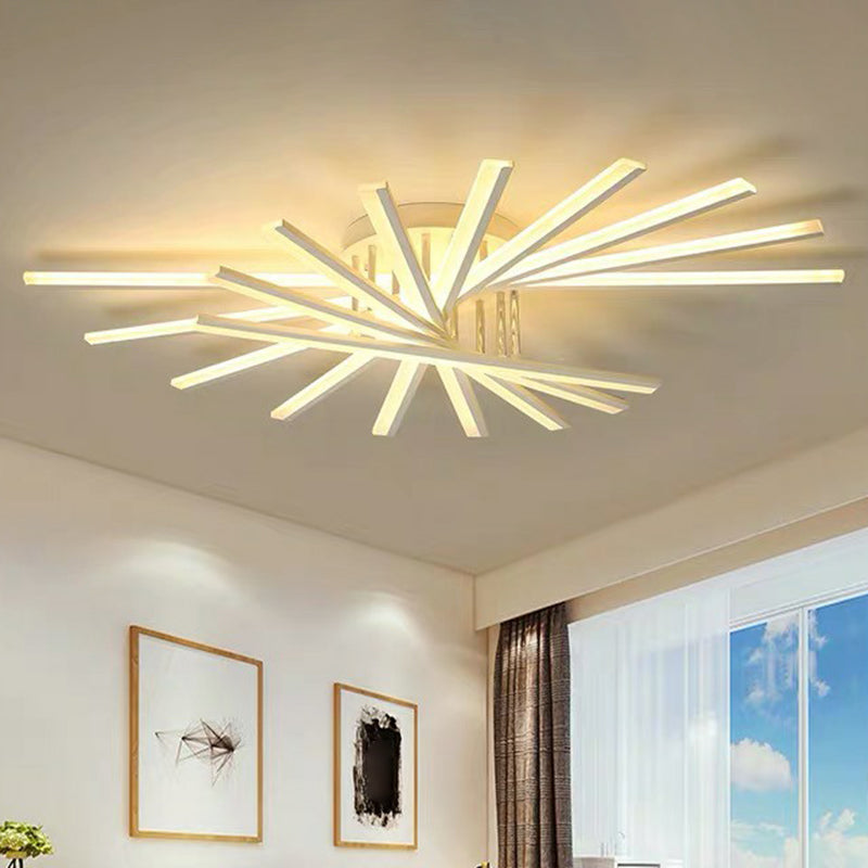 Modern Acrylic Radial Semi Flush LED Ceiling Light for Living Room