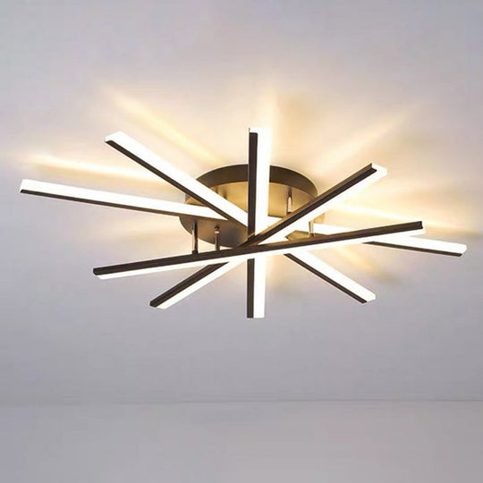 Modern Acrylic Radial Semi Flush LED Ceiling Light for Living Room
