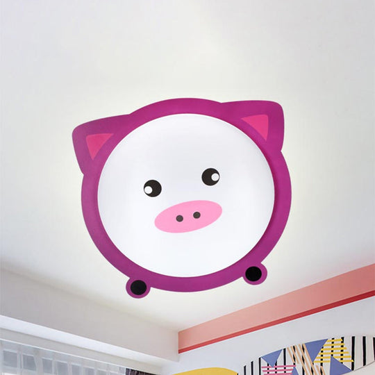 Cartoon Animal Shaped Ceiling Mount Light - Metal Flush Light for Nurseries and Corridors