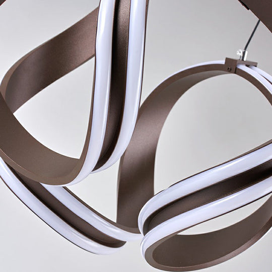 Nordic Acrylic Twist Pendant LED Chandelier - Dining Room Suspension Light