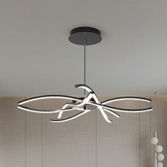 Led Floral Living Room Chandelier: Beautifully Suspended Metallic Simplicity