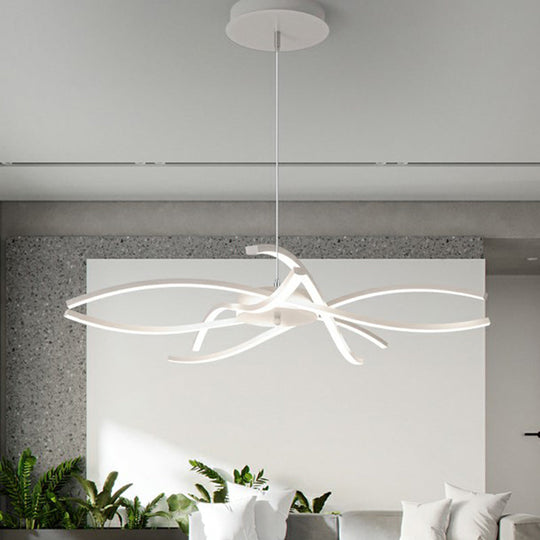 LED Floral Chandelier: Elegant Metallic Simplicity for Living Room Lighting
