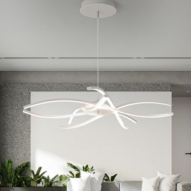 Led Floral Living Room Chandelier: Beautifully Suspended Metallic Simplicity