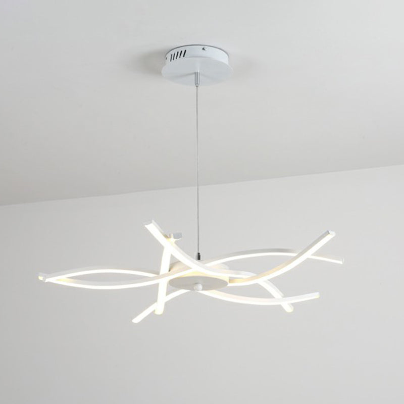 LED Floral Chandelier: Elegant Metallic Simplicity for Living Room Lighting