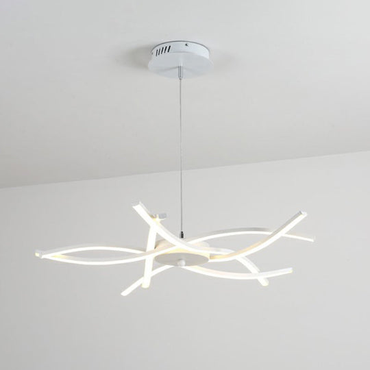 Led Floral Living Room Chandelier: Beautifully Suspended Metallic Simplicity