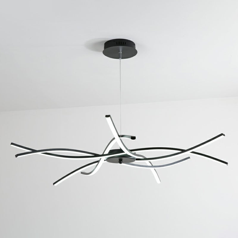 LED Floral Chandelier: Elegant Metallic Simplicity for Living Room Lighting