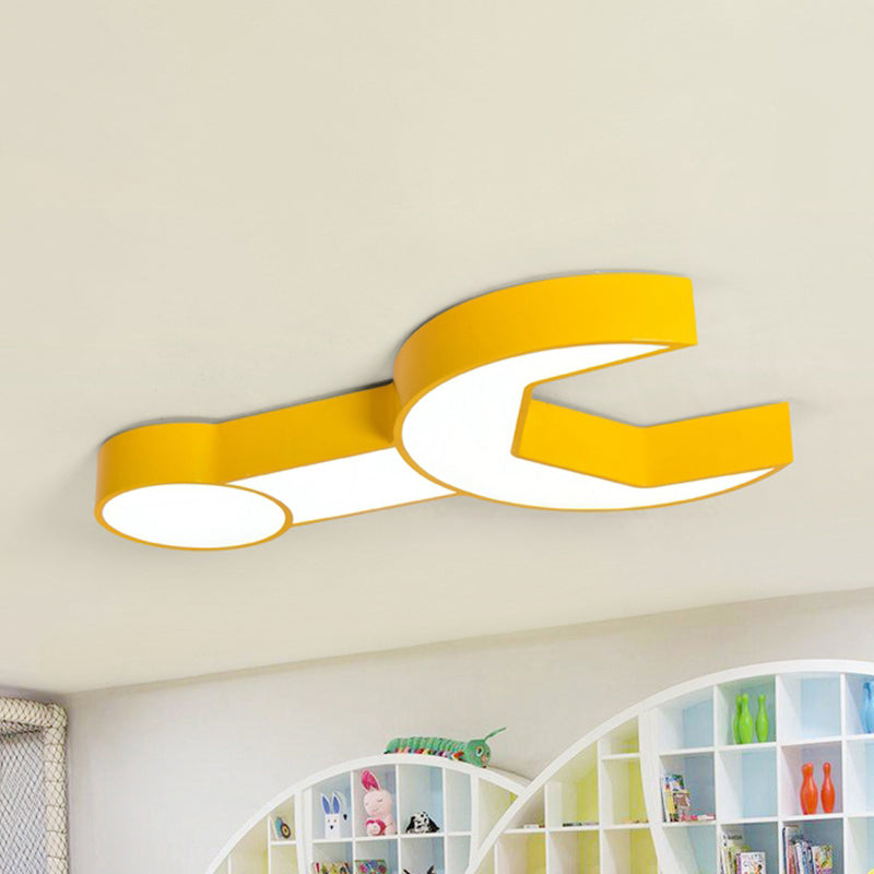 Wrench Shape Ceiling Mount Light: Charming Acrylic Fixture for Kindergarten Bedroom