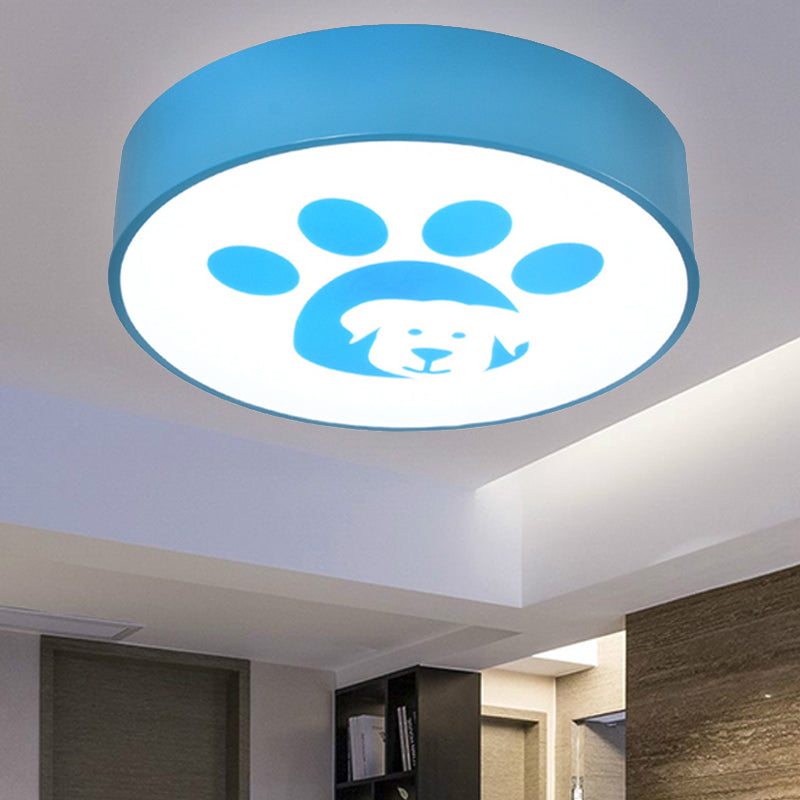 Dog Paw Acrylic Ceiling Lamp: Round Shade Ceiling Mount Light for Bathrooms