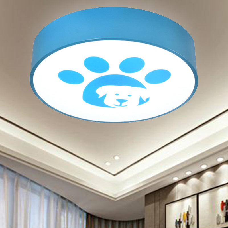 Dog Paw Acrylic Ceiling Lamp: Round Shade Ceiling Mount Light for Bathrooms