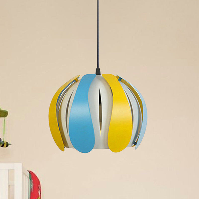 Modern Metal Bud Ceiling Lamp with Adjustable Cord - Black/Pink/Yellow - 8"/12" Wide - Ideal for Dining Room