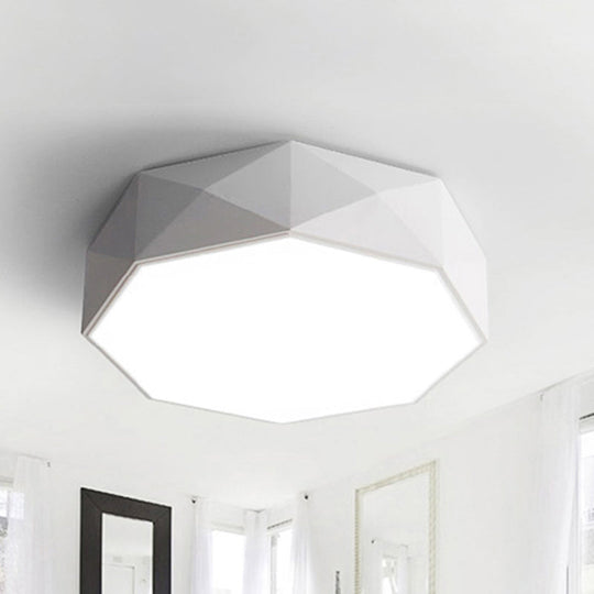 Modern LED Metal Flush Mount Lighting with Concave/Convex Shape - White/Black Flush Ceiling Mount, 16"/19.5"/23.5" Wide