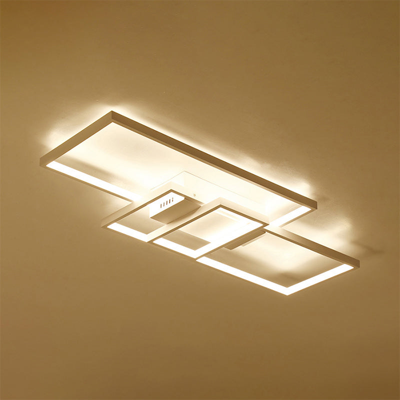 Contemporary Acrylic LED Flush Ceiling Light - 33.5"/41" Wide - Flushmount Lighting in Black/White - Warm/White/Natural Light Options