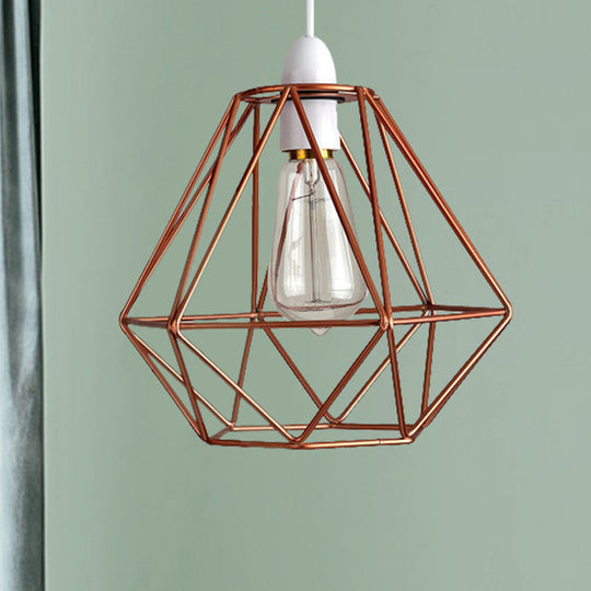 Industrial Loft Yellow/White Wire Frame Hanging Pendant Light - Modern Metal Lamp for Living Room