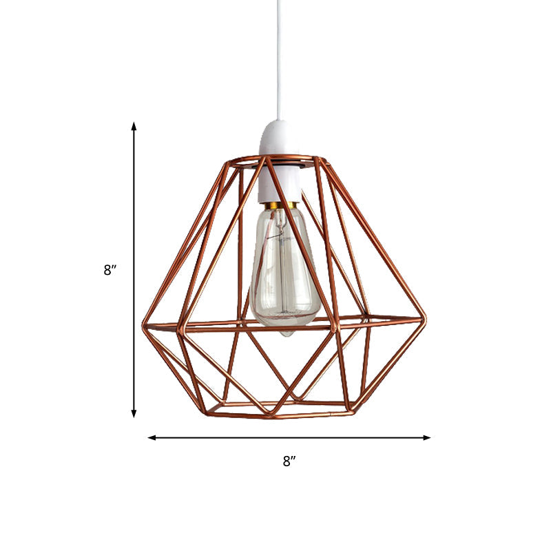Industrial Loft Yellow/White Wire Frame Hanging Pendant Light - Modern Metal Lamp for Living Room