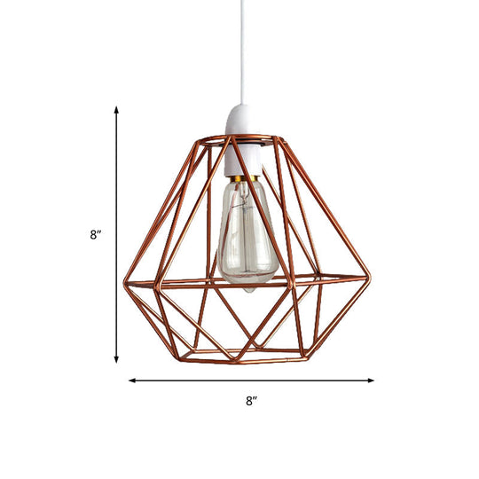 Industrial Loft Yellow/White Wire Frame Hanging Pendant Light - Modern Metal Lamp for Living Room