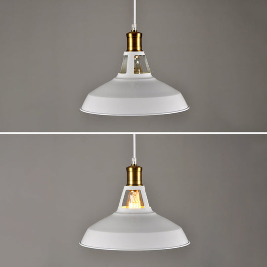 Iron Hanging Pendant Light Fixture For Restaurants - Single Ceiling Pot Cover Lamp