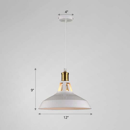 Iron Hanging Pendant Light Fixture For Restaurants - Single Ceiling Pot Cover Lamp