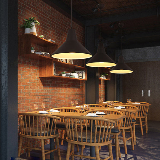 Suspension nordique moderne – Luminaire suspendu métallique à 1 lampe en noir