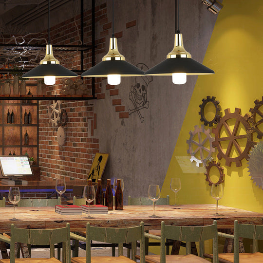 Suspension nordique moderne – Luminaire suspendu métallique à 1 lampe en noir