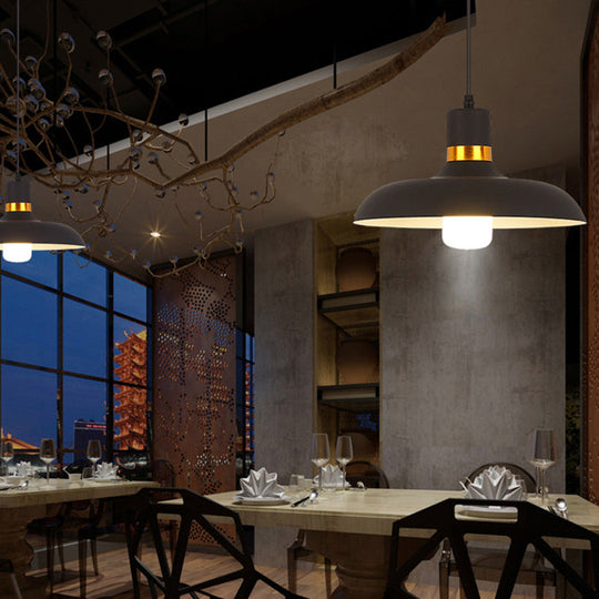 Suspension nordique moderne – Luminaire suspendu métallique à 1 lampe en noir