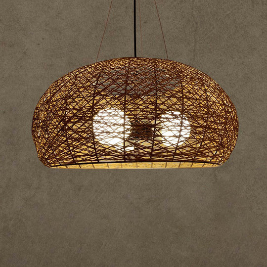 Rattan Nest Chandelier: Asian-Inspired Pendant Light For Tea Room Coffee / 18