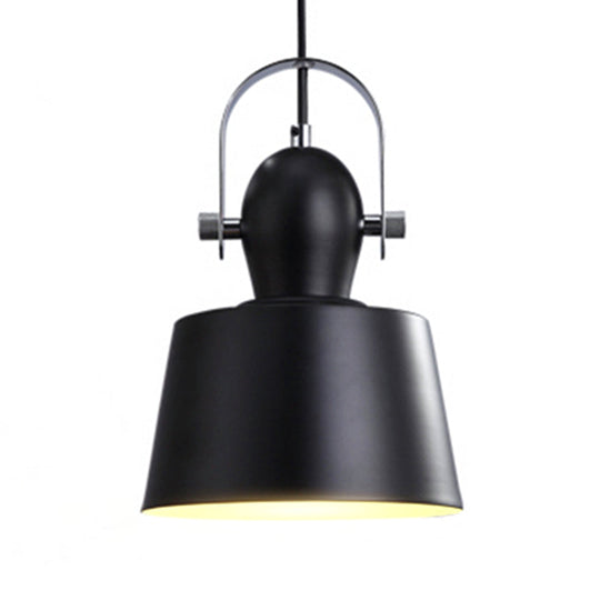 Minimalist Metal Pendant Lamp With Upside-Down Trifle Bowl Design | 1 Light Black/White/Yellow