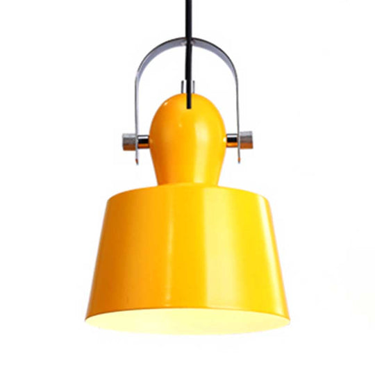 Minimalist Metal Trifle Bowl Pendant Lamp with 1 Light - Black/White/Yellow
