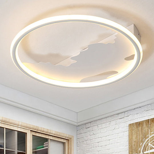 Art Deco Metal LED Round Ceiling Light - White/Warm Light - Flush Mount for Living Room - Sizes: 16.5"/20.5"/23.5