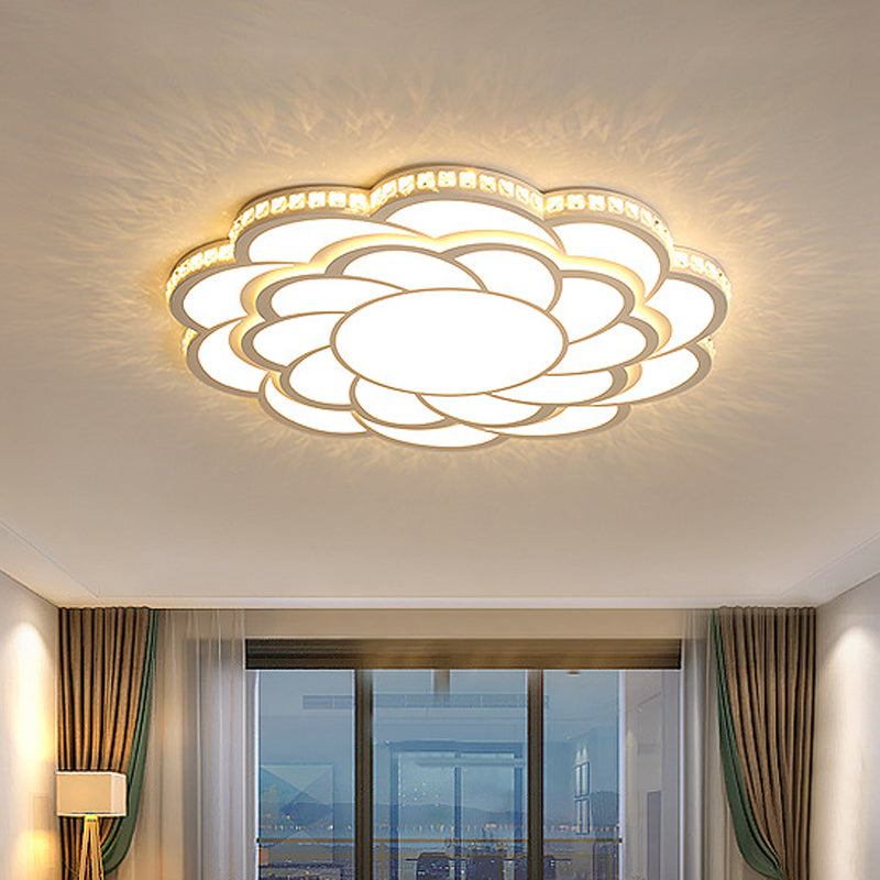 Blossom Large Flush Mount LED Crystal Accent Lamp - 31.5"/39" Wide, Warm/White Light