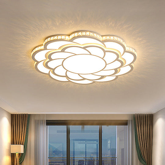 Blossom Large Flush Mount LED Crystal Accent Lamp - 31.5"/39" Wide, Warm/White Light