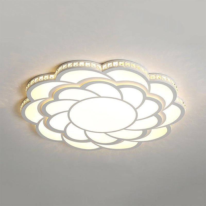 Blossom Large Flush Mount LED Crystal Accent Lamp - 31.5"/39" Wide, Warm/White Light