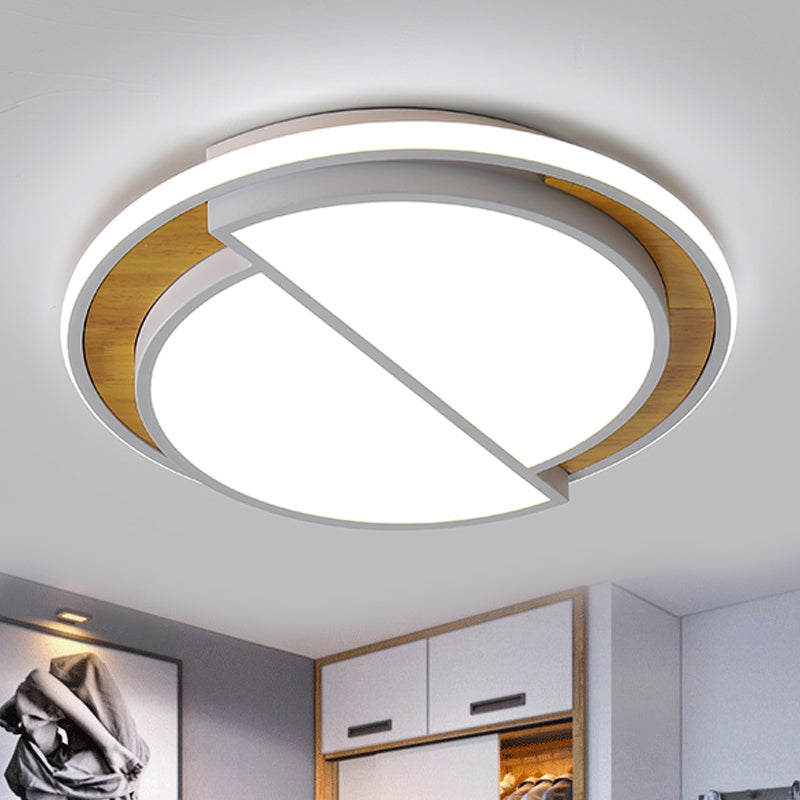 Modern Led Flush Mount Light In Black/White With White/Warm Glow 16.5/20.5 Wide
