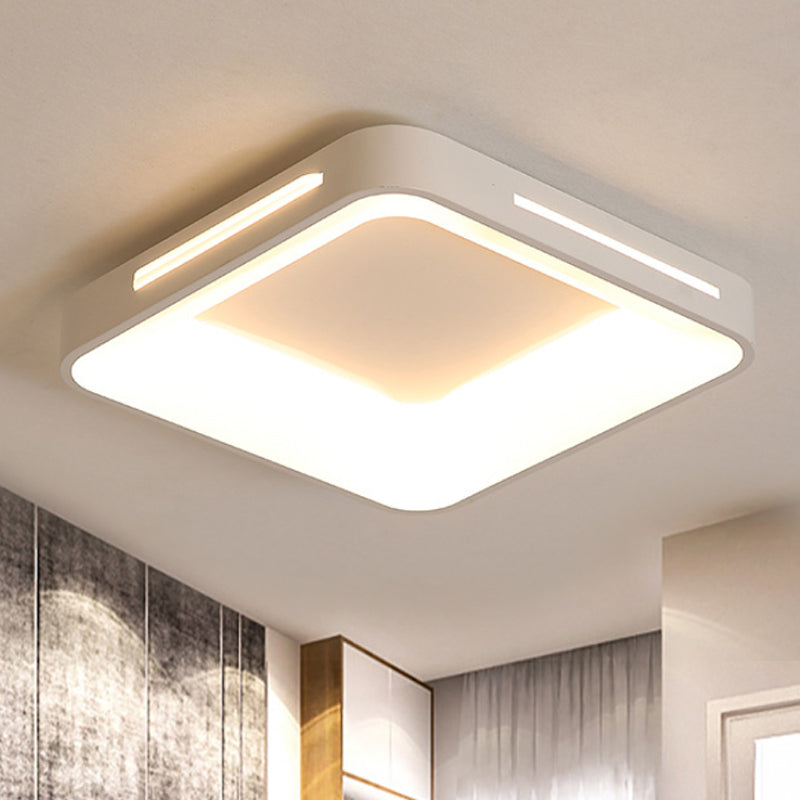 Modern White/Warm LED Flush Mount Ceiling Light in 3 Sizes