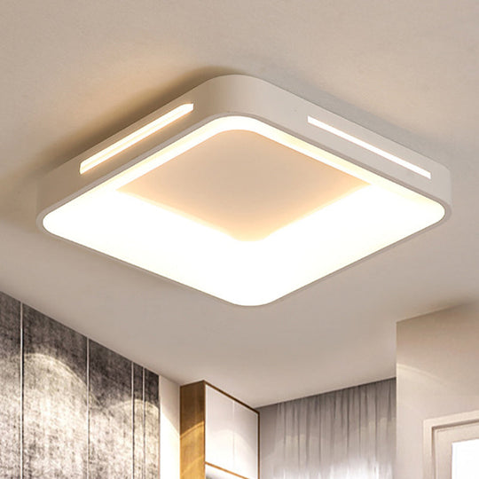 Modern White/Warm LED Flush Mount Ceiling Light in 3 Sizes