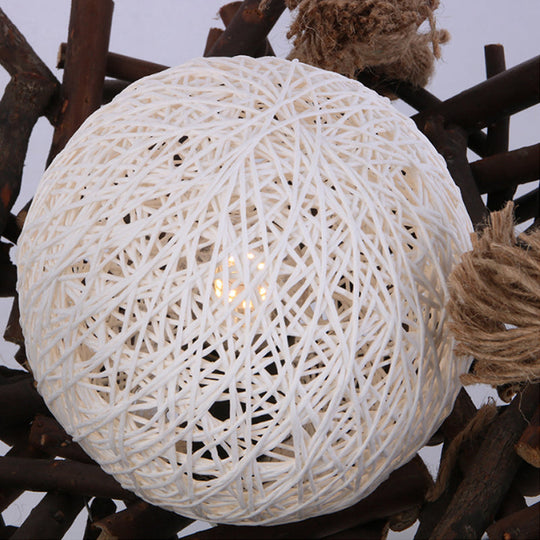 Rustic Flared Wood Sticks Hanging Pendant Light in Beige - Indoor Use