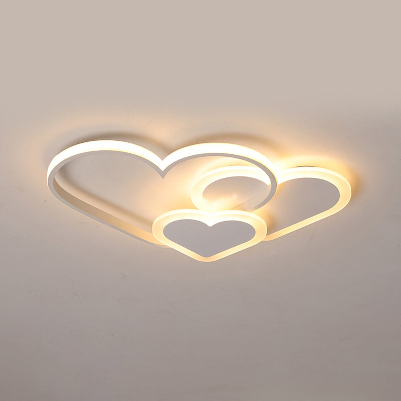 Contemporary Acrylic LED Flush Ceiling Light Fixture - Loving Heart Design for Bedrooms