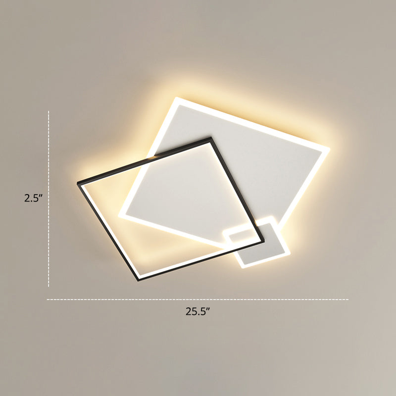 Contemporary LED Flush Mount Metal Ceiling Light for Bedrooms