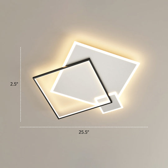 Contemporary LED Flush Mount Metal Ceiling Light for Bedrooms