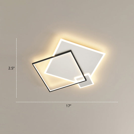 Contemporary LED Flush Mount Metal Ceiling Light for Bedrooms