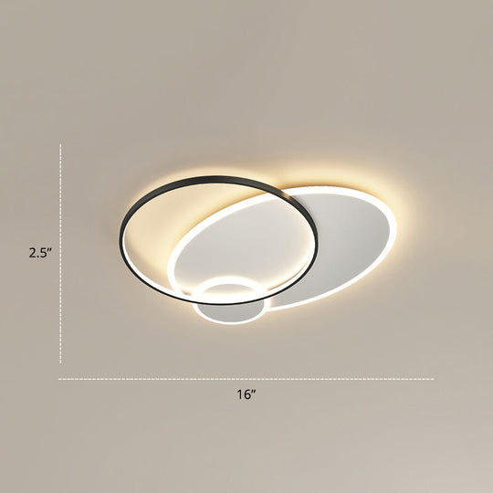 Contemporary LED Flush Mount Metal Ceiling Light for Bedrooms