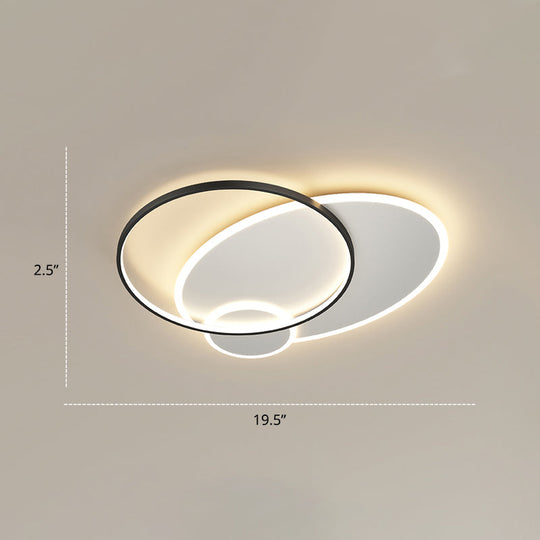 Contemporary LED Flush Mount Metal Ceiling Light for Bedrooms