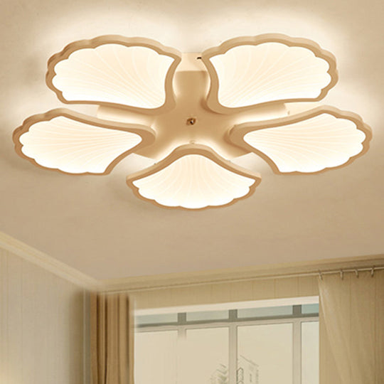 Modern White Led Ginkgo Leaf Ceiling Light For Living Room 5 /