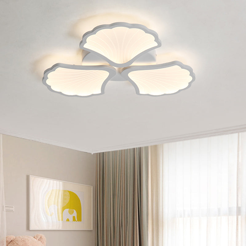 Modern White LED Ginkgo Leaf Ceiling Light for Living Room