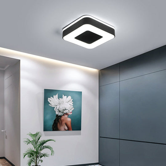 Nordic Style LED Flush Mount Ceiling Light with Acrylic Diffuser for Small Corridors
