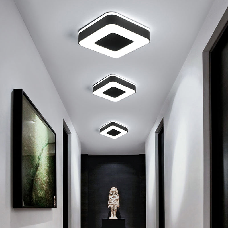 Nordic Style LED Flush Mount Ceiling Light with Acrylic Diffuser for Small Corridors