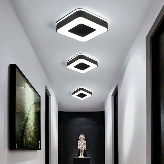 Nordic Style LED Flush Mount Ceiling Light with Acrylic Diffuser for Small Corridors
